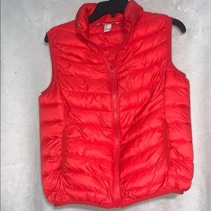 Red puffy vest